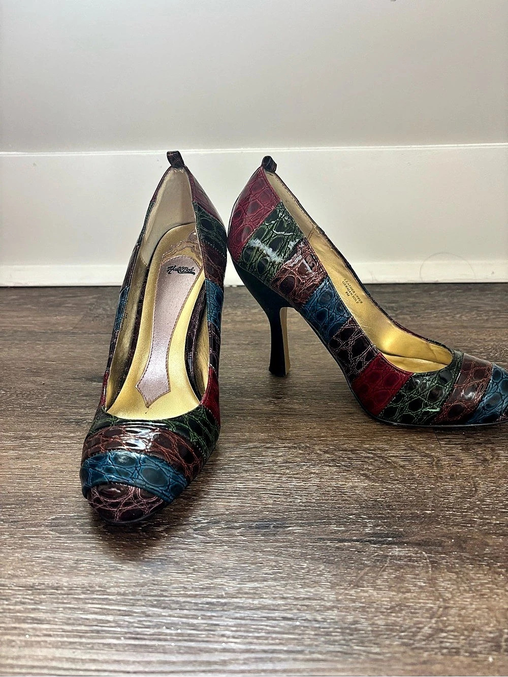 Hale Bob Multicolor Embossed High Heels